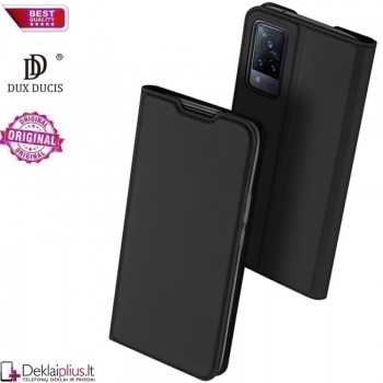 Dux Ducis dirbtinės odos viršelis - juodas (telefonui Vivo V21 5G/4G) Dux Ducis dirbtinės odos viršelis - juodas (telefonui Vivo V21 5G/4G)